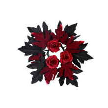 Autumn Front Door Wreath with Candle Garland, Maple Leaf,