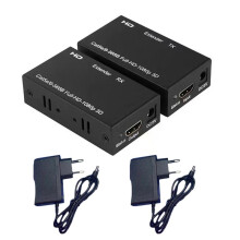 Extender 60M RJ45 Extender Compatibile Estensore di Rete Segnale 1080P CAT5/6 Estensore LAN SPINA UE