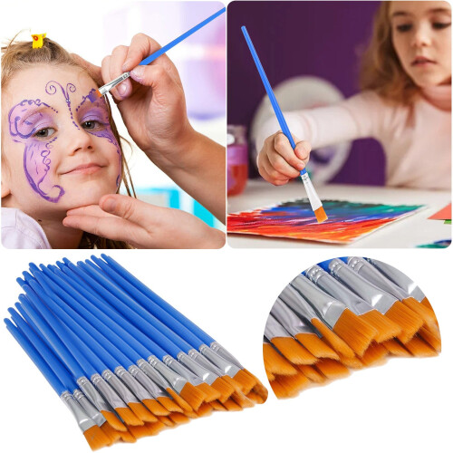 Flat Hook Line Brush for Kids DIY Painting 30PC 1