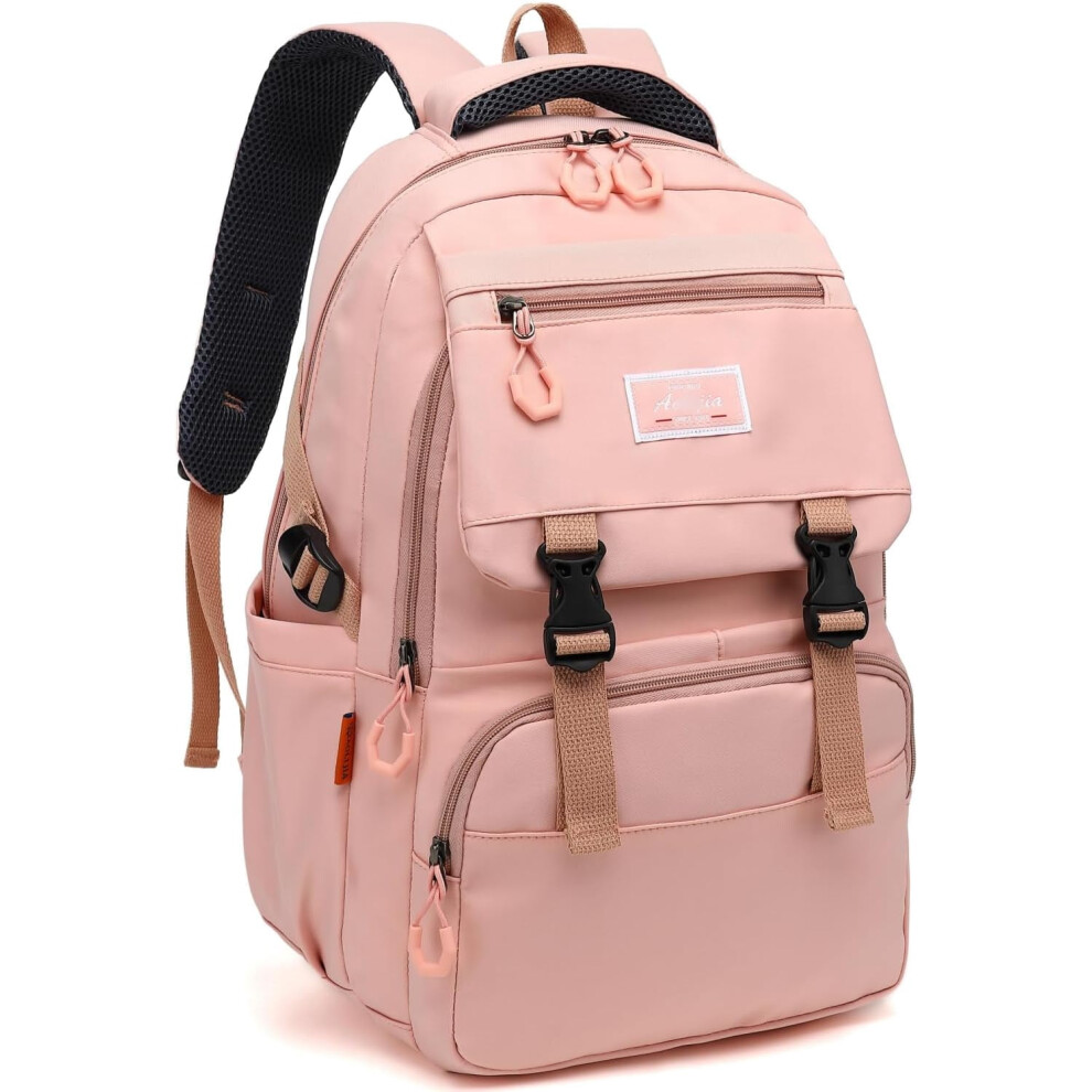 Water-Resistant Laptop Backpack For Women, Lightweight, Pink 917087799379