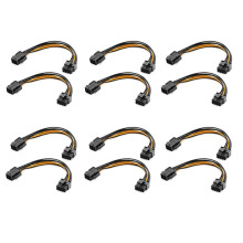12-Pack Grafische Kaart 6-Pins Naar 8-Pins PCIe-Adaptervoedingskabel (Voedingskabel voor GPU-Videokaart) 7,8 Inch