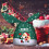Weihnachtsgeschenkpapier mit Schneeflockenmotiv und Hasenohren 7