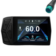 Electric Bike 36V-72V LCD T24 UART 2 Communication Color Display Electric Bike Accessory with Waterproof Connector