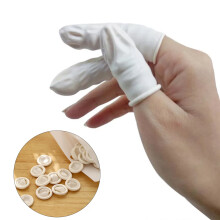 Anti-static latex finger cots white 10 pcs