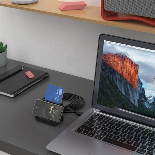 Card Reader USB CAC IC ATM  Card Reader Universal SIM Card Reader USB-CCID ISO Connector for Windows Linux 2