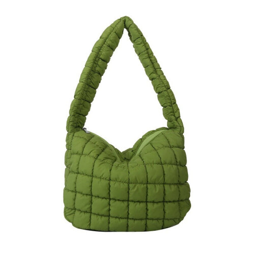 Bolsa feminina plissada e acolchoada de grande capacidade. 1