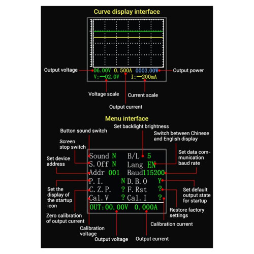 SK40C Color Screen CNC Adjustable Voltage Regulation Power Supply Constant Voltage Constant Current Charging Module 40W 1