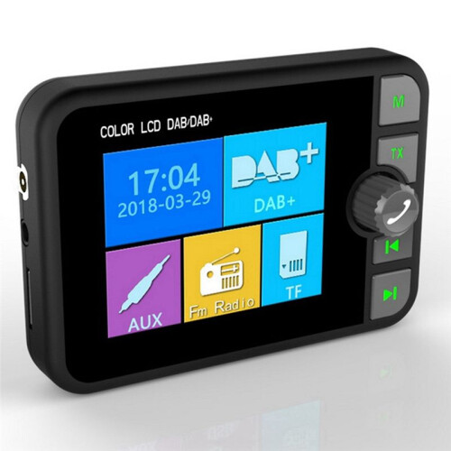 Adaptador de Rádio Digital DAB/DAB+ para Carro com LCD de 2,4 Polegadas, Transmissor FM Compatível com , Chamadas Viva-Voz para Carros 1