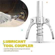 10000 PSI Grease Tool Coupler Double Handle Stainless Oil Injector Nozzle Heavy-Duty Quick Lock NPTI/8 Grease Tool Tip