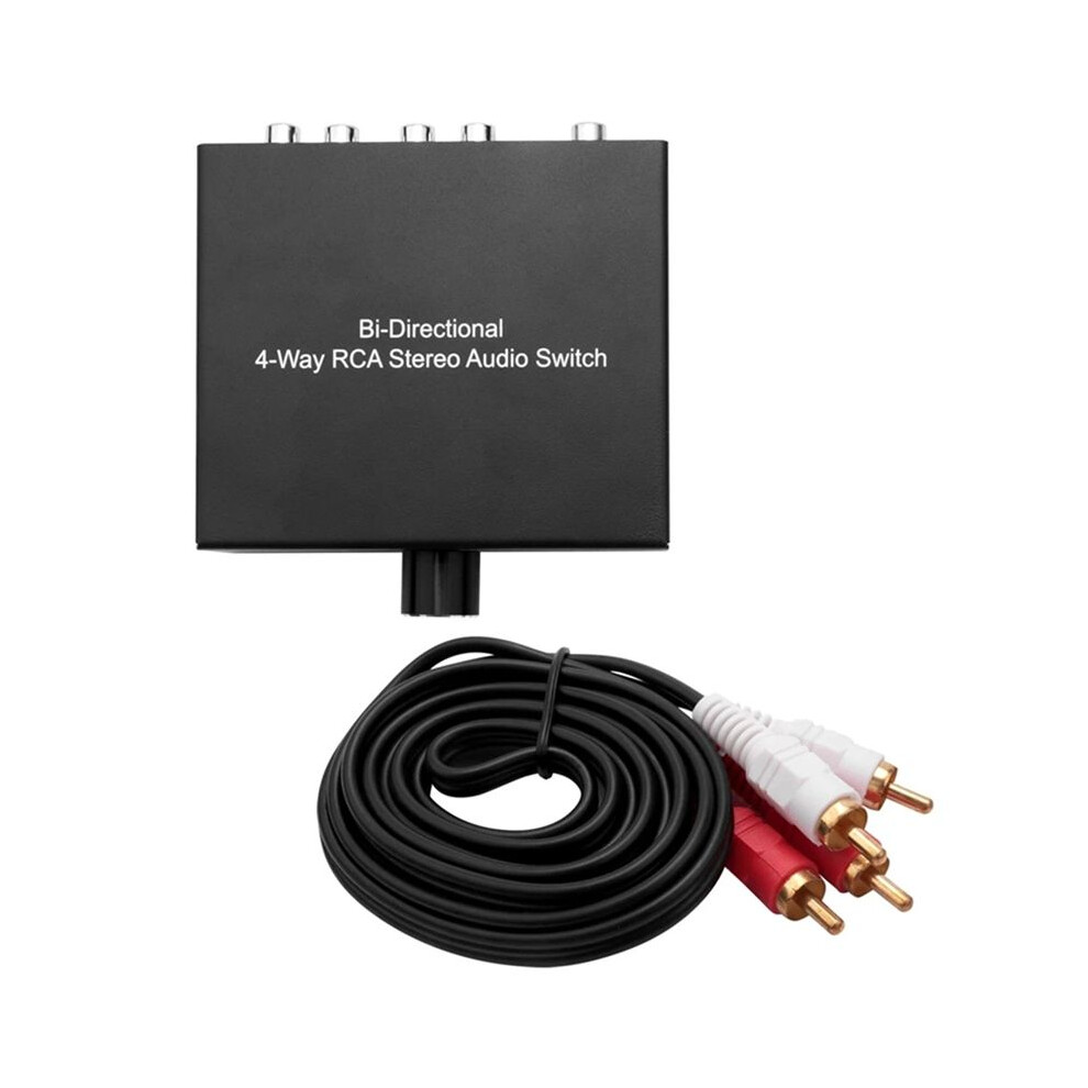 Photos - Protective film / glass 4 Way Bi-Directional for RCA Stereo Audio 1 in 4 Out or 4 in 1 Out L/R Jack Sound Channel for RCA Audio Switcher
