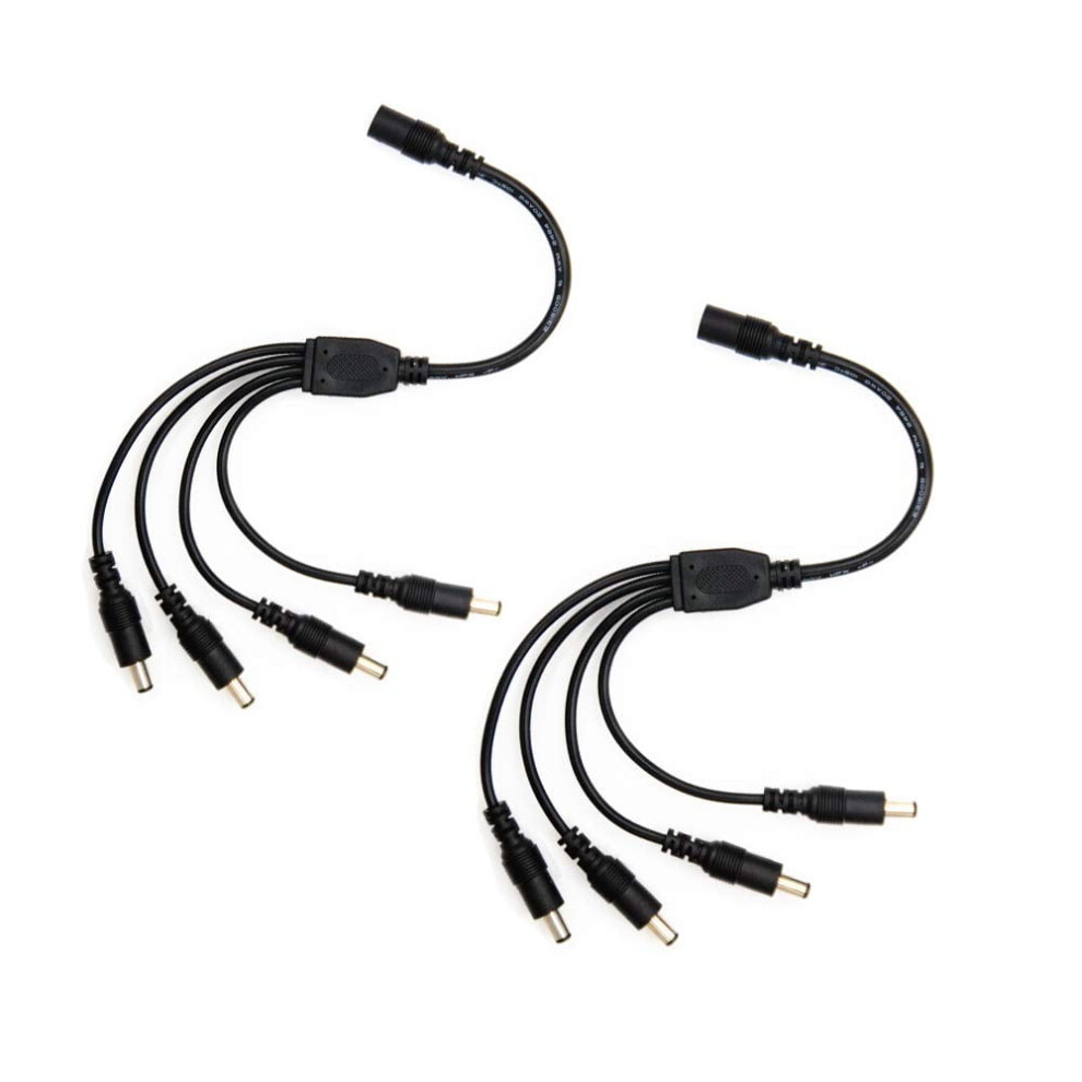 Cctv Dc Power Splitter Cable 5.5Mm X 2.1Mm 2 Pack Black 9336866014686