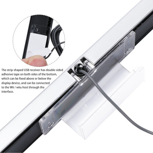 USB Wired Sensor Bar for  Replacement Infrared IR Ray Motion Sensor Signal Receiver for  System with Stand-Gray 2