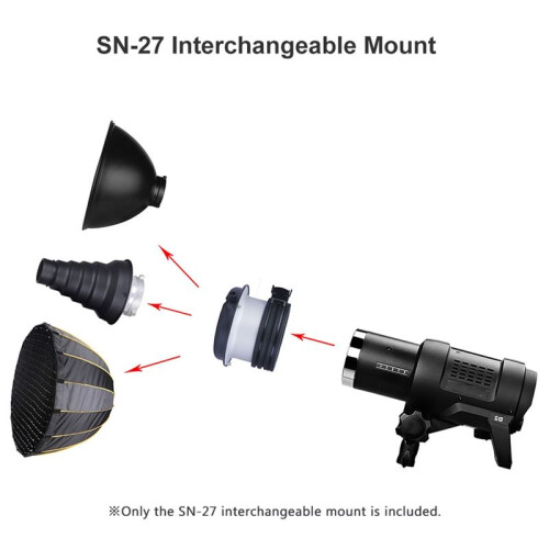 Support Métallique Interchangeable SN-27 pour Accessoires de Monture Bowens à Utiliser pour Flash 2
