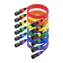 6er-Pack XLR-Kabel, 1 M, Symmetrisches 3-Poliges XLR-Mikrofonkabel, Stecker auf Buchse