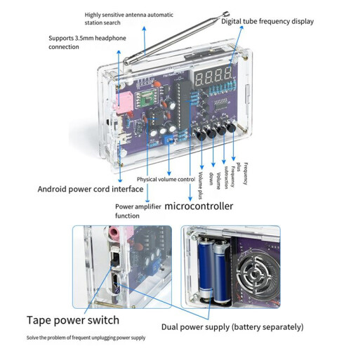 Radio Assembly Kit FM Circuit Board Making Microcontroller DIY Electronic Production Soldering Practice Loose Parts 2
