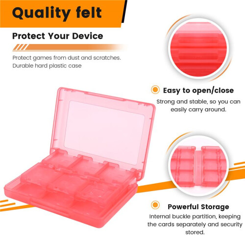 Custodia per Schede di Gioco 28 In 1 per  3DS - Portacartucce Resistente Rosso 2