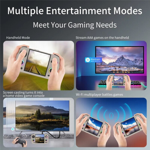RG CubeXX Retro Handheld Game Console 3,95 Polegadas IPS Tela 64 Bits Linux Sistema com RGB Joystick -Suporte 32G Cinza 2