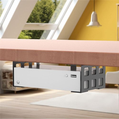 Easy Installation Under Desk and Wall Mount Shelf Holder Bracket for Game Console,  PC, Computer and Gaming Consoles 1