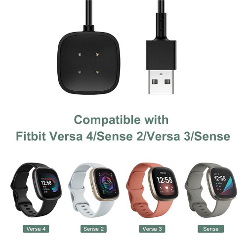 Chargeur de Remplacement 2PCS pour -Versa-4-Sense-2-Versa-3-Sense Cable Cordon de Câble USB Charge Rapide Smartwatch 1