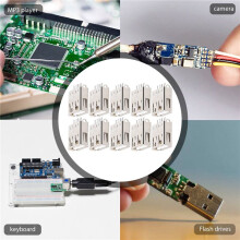 10 Pcs Straight Solder Type USB A Female Plug Jack Connector