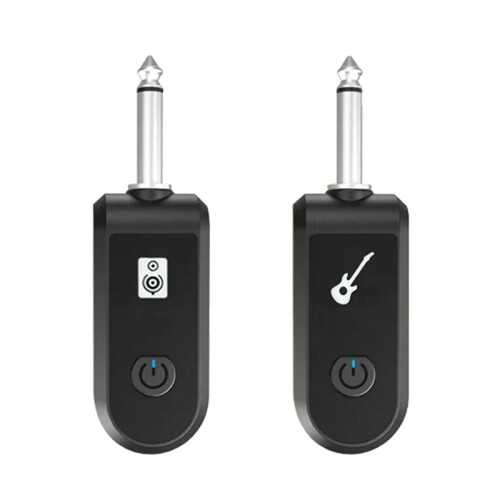 2.4G Wireless Instrument Pickup Rechargeable Transmitter Receiver for 6.35mm Audio Interface Electric Instruments Black