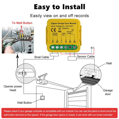 Tuya Zigbee Garage Door Opener Controller   Module Support Voice Remote Control dla Alexa  Home 2