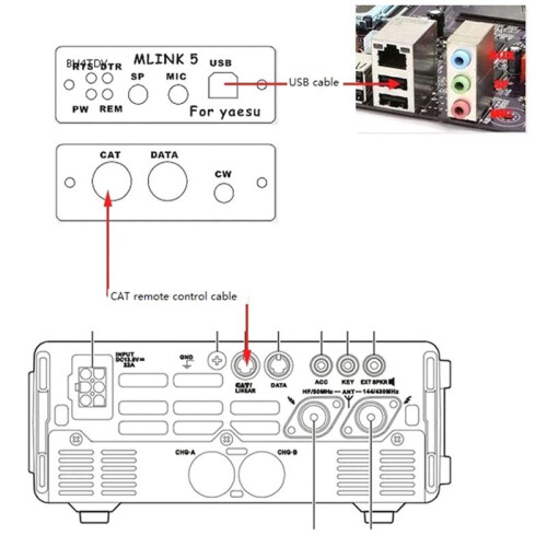 Voor  FT-891 FT-817ND FT-857D FT-897D Speciale Radioconnector U5 LINK 1