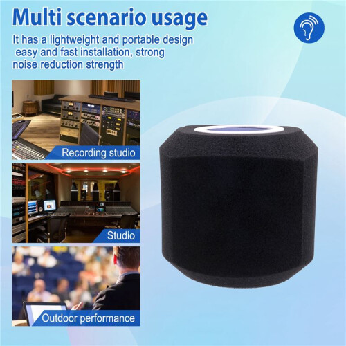 Microfone Wind -Filter Shield Acústico para Estúdios de Gravação Espuma Absorvente de Som de Microfone para A Maioria Dos Microfones Suporte A 1