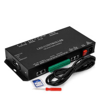 T8K Music+DMX Console 8Channels Port med Mic In/Aux i SPI-TTL Led Strip Light Controller för WS2811 WS2812B EU PLUG