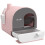 Caixa de areia rosa para gatos com porta frontal e tapete, 47 cm 1