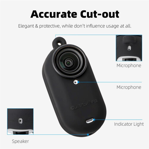 Protective Case for Shadowstone  GO 3S Silicone Case Thumb Camera Lens Cap Protective Case with Lanyard Black 2