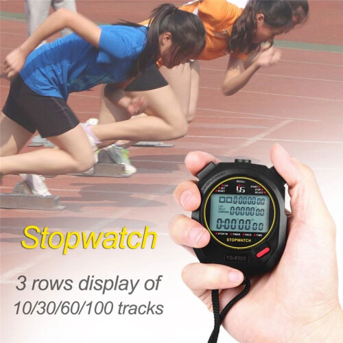 Sport Handheld Stopwatch Timer Alarm Clock Digital Stopwatch1/1000 Second Timing Electronic Chronograph Timer YS-8100 2