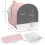 Caixa de areia rosa para gatos com porta frontal e tapete, 47 cm 5