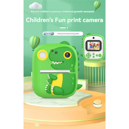 Impressora com Câmera Infantil Impressão Instantânea Tela de 2,4 Polegadas Câmera de Vídeo 12MP 1080P Câmera Digital Instantânea Infantil para 2