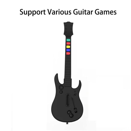 2.4G Wireless Game Guitar Controller for PC PS3 Compatible with Clone Hero Rock Band Games Remote Joystick Console White 2