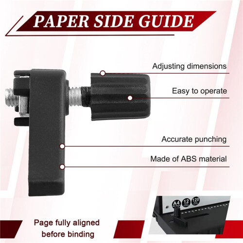 Wire Binding Machine Paper Stopper, Adjustable Side Margin Guide for Precise Alignment 2