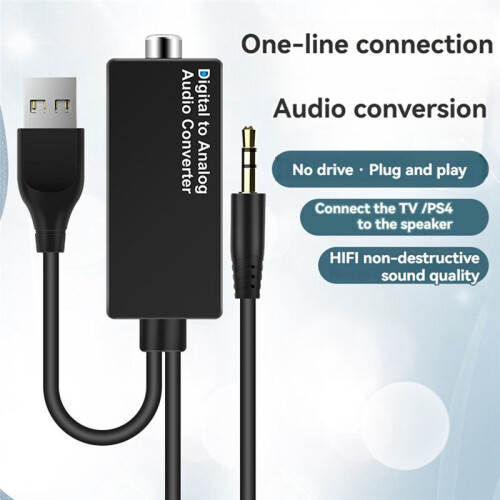 Convertitore Audio Digitale-Analogico Adattatore Decoder USB da Digitale Ad Analogico Coassiale da 3,5 mm per TV, per , per PS4 2
