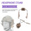 Support de Rail pour Casque de Microphone, Oreillettes Rabattables Réglables Multi-Angles, Support Fixe, Accessoires de Casque, Couleur Boue 3