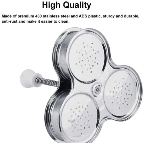 Egg Poacher Stainless Steel 3-Cup Breakfast Pan 2