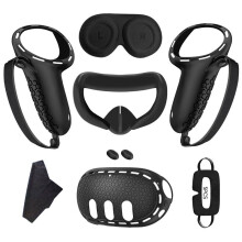 Voor Meta Quest 3 Siliconen Hoesje+Handvat Case+Face Cover+Verduisteringsmasker Volledige Kit Anti-Lekkage Neus Pad VR Siliconen Hoesje B