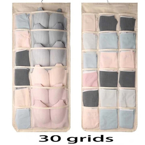 Wall-Mounted Purse Organizer Bag Clear PVC Double-Sided 1 2
