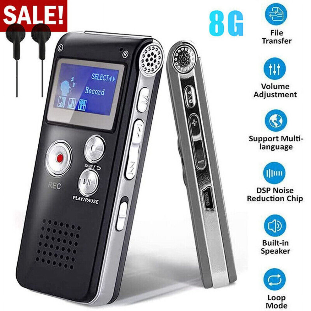 Digital Voice Recorder 8Gb Usb-Charged 9336866002157