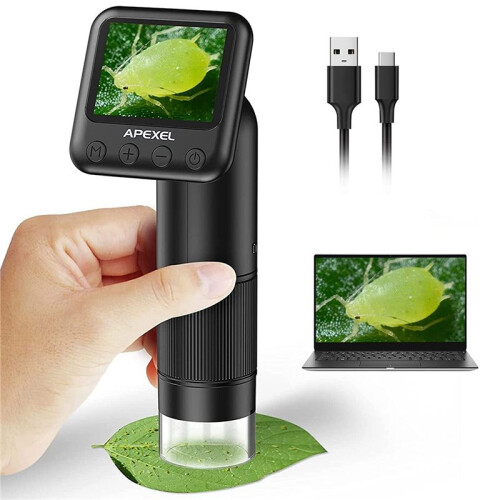 APEXEL MicroscóPio Digital PortáTil com Tela LCD de 2 Polegadas, MicroscóPio PortáTil de Bolso 800X com Lupa EletrôNica para CriançAs 1
