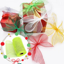 Ribbon with Metallic Foil for Wreaths and Decorating Each