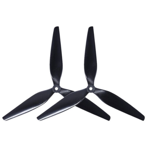 1Pairs 9X4X3 Hélice 9 Polegadas 3 Lâminas CCW + CW Hélice X8 Paddle Hélice Preta para FPV Drone