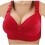 Draadloze minimizerbeha voor dames, licht gevoerd, plus size, rood 5