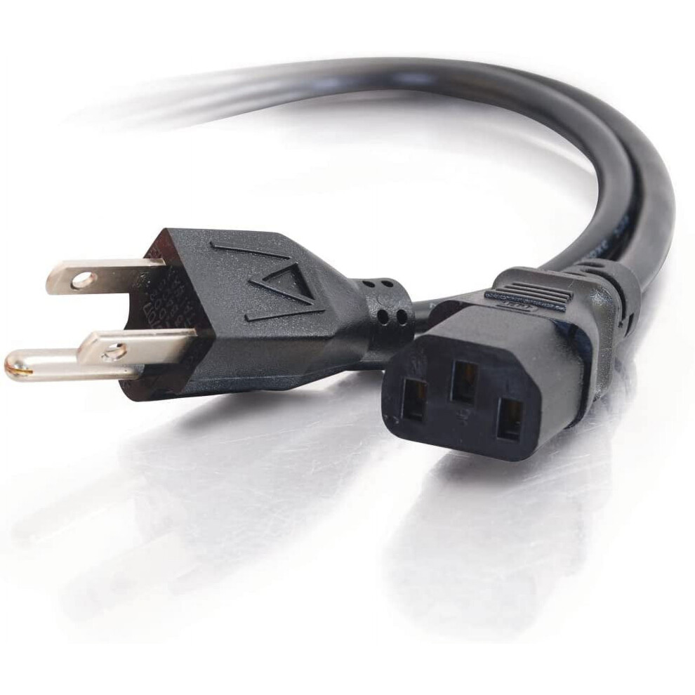 Power Cord 3-Pin 18 Awg 10 Feet Black 9336866014679