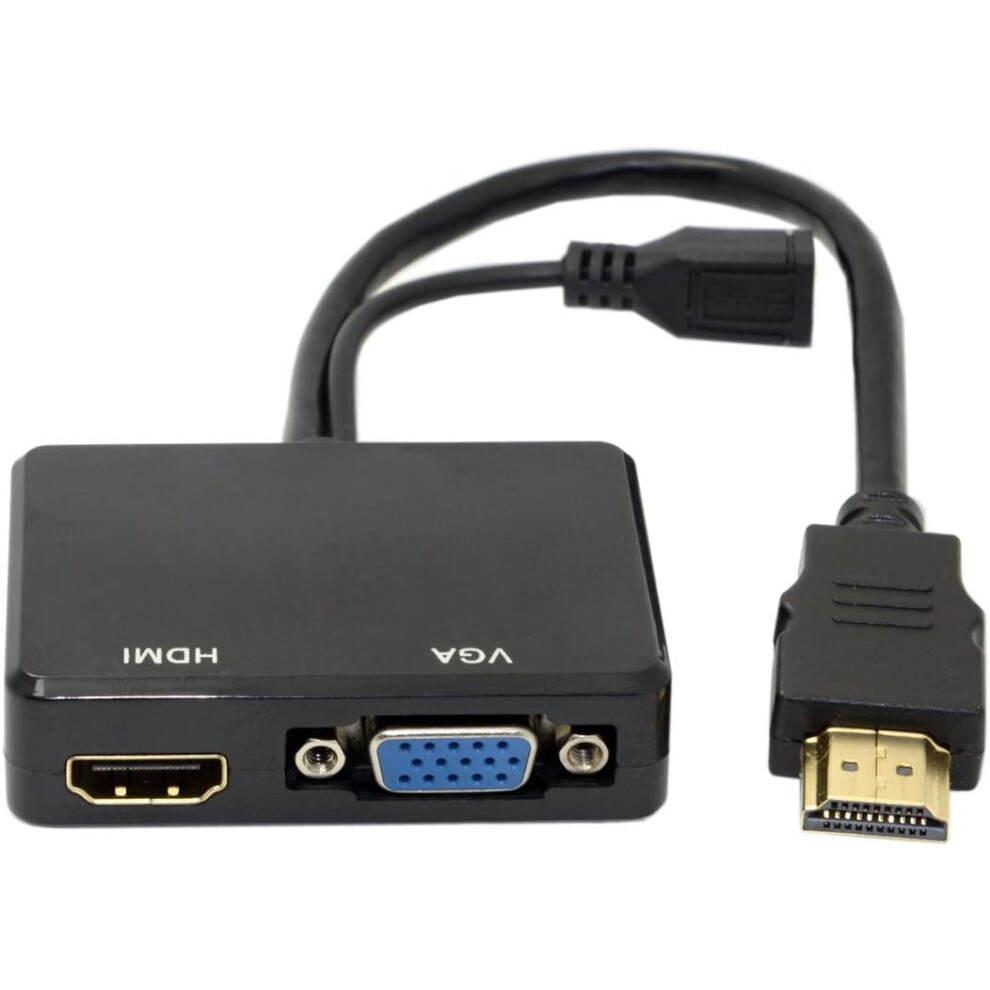 Hdmi To Vga Splitter Adapter With Audio Support 9336866015133