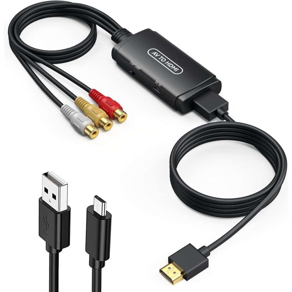 Rca To Hdmi Converter Av Composite Adapter 1080P 9336866015232
