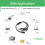 2Pack1to4Way DC Power Splitter Cable Barrel Plug5.5mm x2.1mm για κάμερες CCTV, λωρίδα φωτισμού DVR και άλλα 3